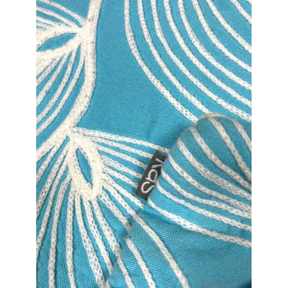 Kas Pair Blue White Cotton Shams Pillowcases Zip